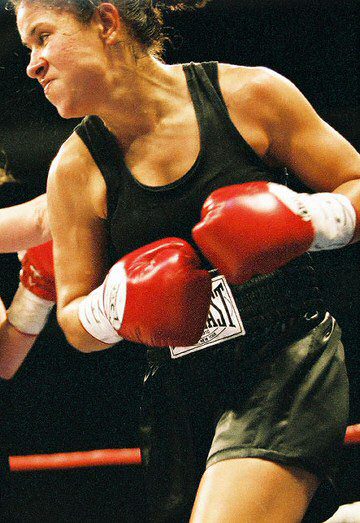 Image of Anissa "The Assassin" Zamarron in the midst of a boxing fight