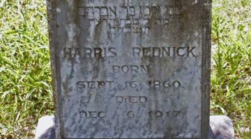 Gravestone of Harris Rednick from a graveyard in Luling, Texas