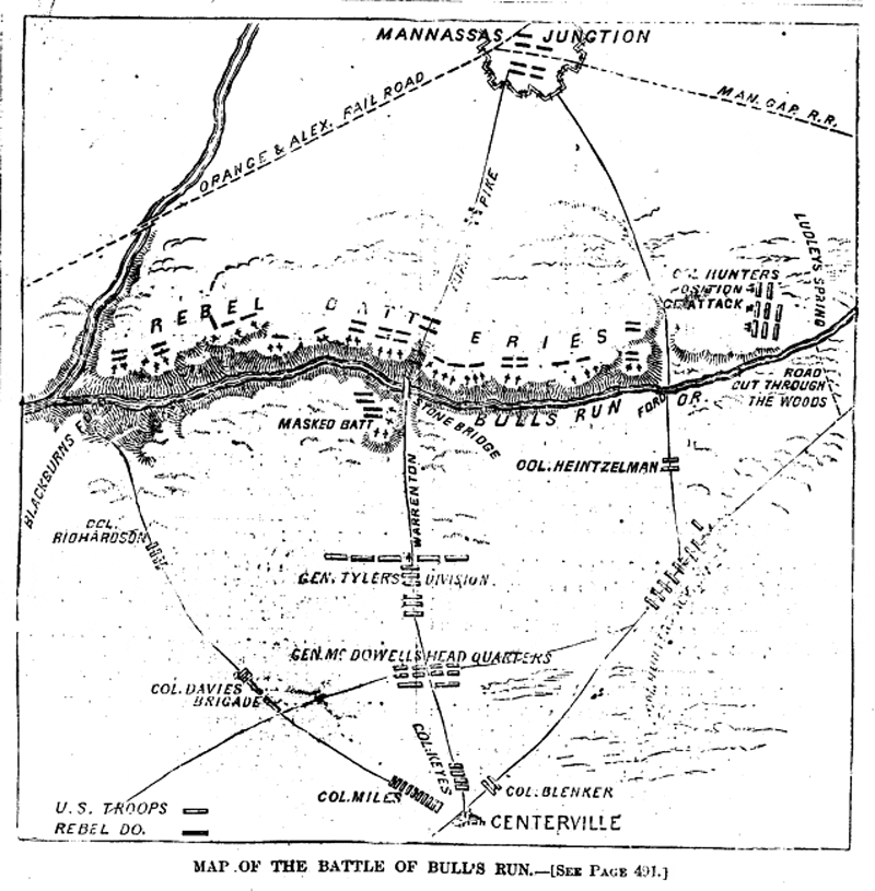Harpers Weekly's map of the Battle of Bull's Run (George Mason University Libraries)