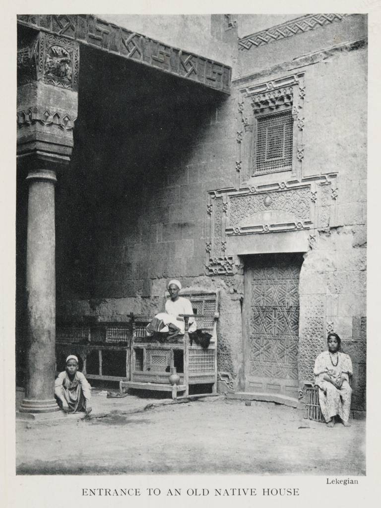 Postcard entitled, "Entrance to an Old Native House," 1906 (Lekegian, G. Entrance to an Old Native House (1906). From Travelers in the Middle East Archive (TIMEA). http://hdl.handle.net/1911/20913)