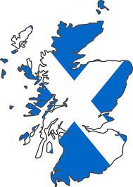 Scottish map and flag