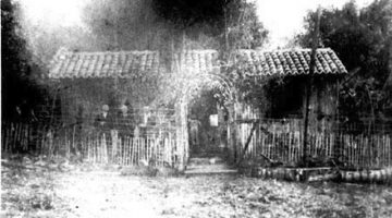 Black and white image of the house of the first Confederate family in Americana in Brazil