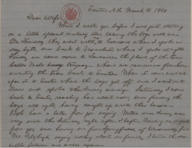 Lincoln letter to Mary Todd