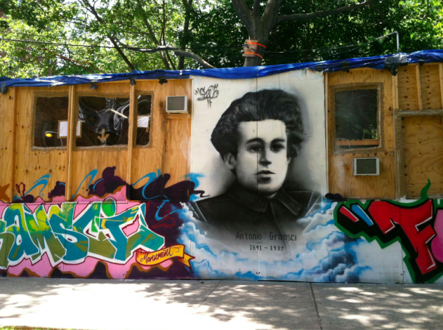 Gramsci Monument, Forest Houses, Bronx, New York. Designed by Swiss artist, Thomas Hirschhorn