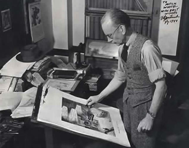 Daniel Robert Fitzpatrick at work. Courtesy of The State Historical Society of Missouri, Photograph Collection.