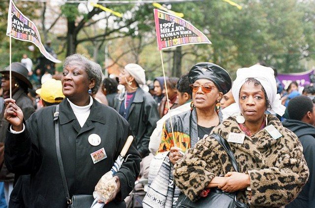 Women in attendance at The Million Woman March on October 25, 1997, in Philadelphia, Pennyslvania.