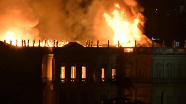 Brazil's National Museum in flames