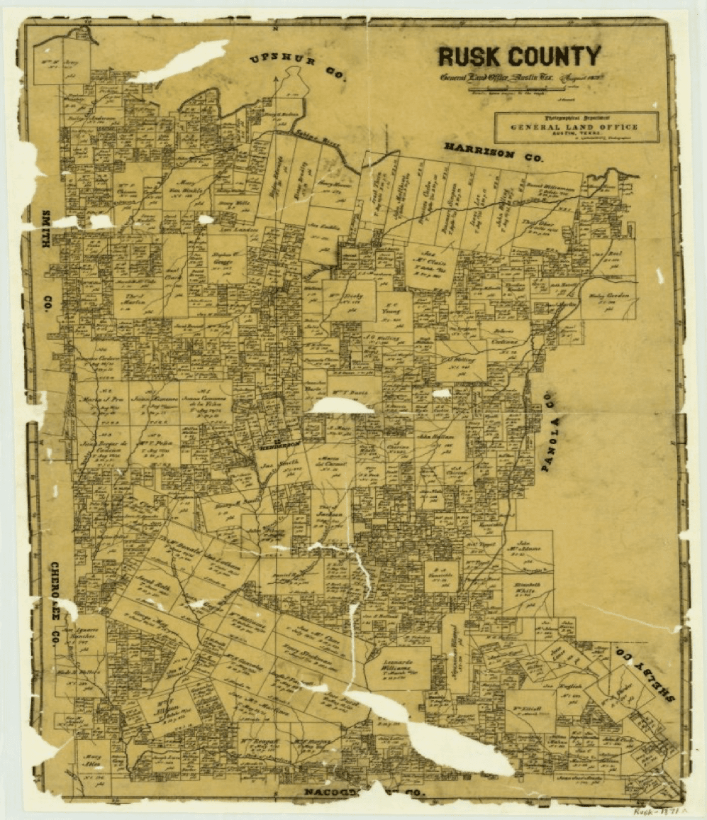 Gomert, A. & Lungkwitz, Herman. Rusk County, map, 1871