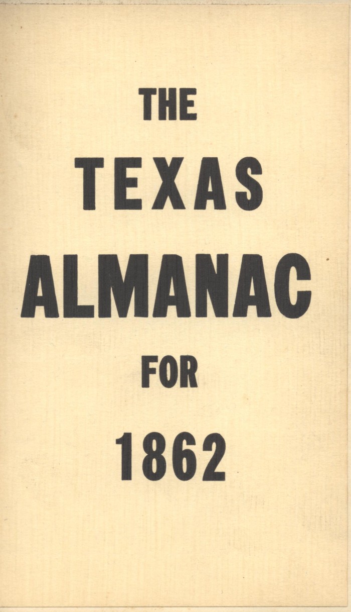 Image of the cover of The Texas Almanac for 1862