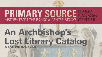 Primary Source: An Archbishop's Lost Library Catalog Header Image
