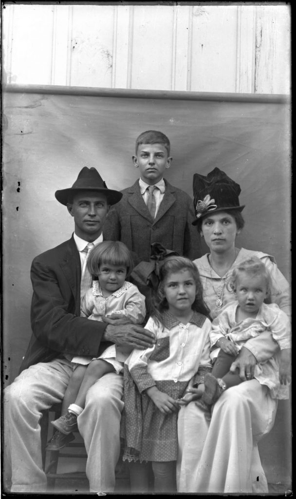 Robert Runyon, Amelia Medrano Runyon, Lillian Runyon (Mahoney), Amali Runyon (Perkins), and William Thornton Runyon, made for a passport, ca. 1919