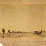 Image of the First Electric tower erected in Austin, 41st & Speedway, 1895