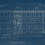 Blueprint of the architectural drawing of Garrison Hall at the University of Texas at Austin