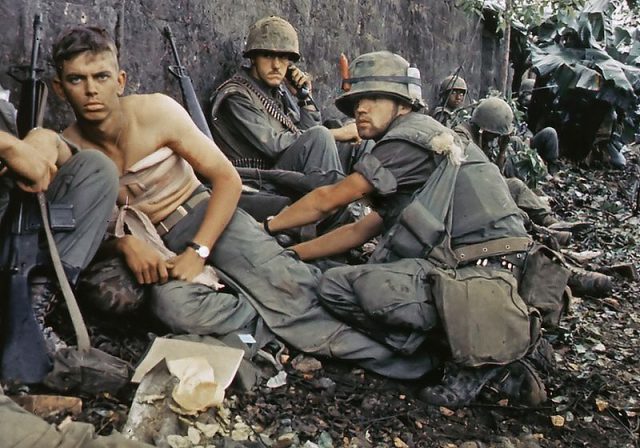 U.S. Marine receives treatment in Huế City, 1968 (National Archives and Records Administration)