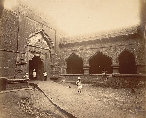 Teen darwaza gate, Panhala, Maharashtra, India, 1894