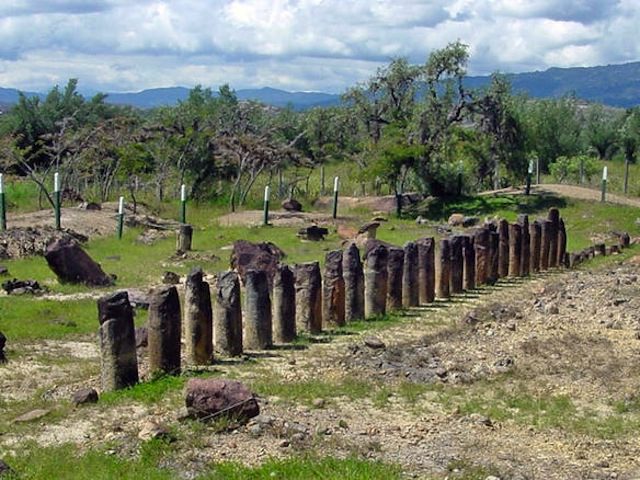 Ruins of an ancient Muisca temple at El Infiernito (the little hell) near Villa de Leyva. 