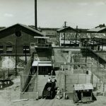 View of the yard at the Texas State Prison in Huntsville, 1949