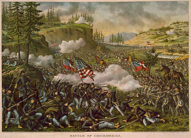 Print of the Battle of Chickamauga. Via Wikipedia.