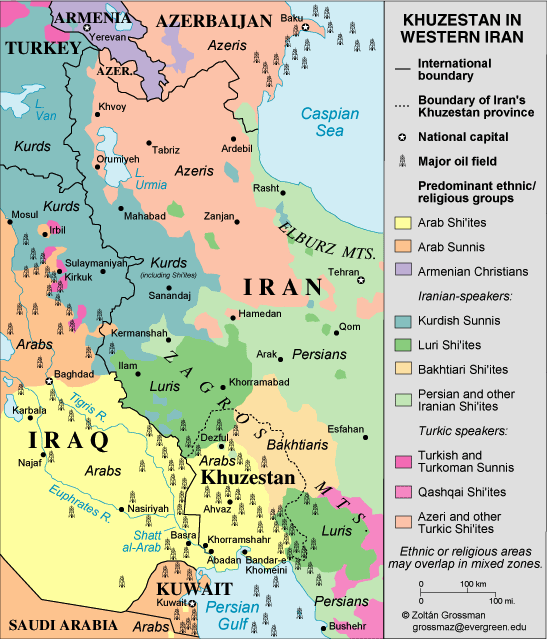 A helpful map for visualizing the demographics of the Iran-Iraq border. Via Daily Kos.