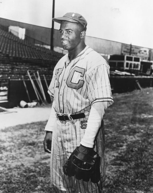 Jackie Robinson with the Kansas City Monarchs, 1945. Photo courtesy of the Digital Public Libraries of America and the Library of Congress. 
