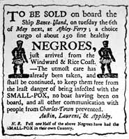 Advertisement for a slave auction in Charleston, SC. Photo courtesy of Digital Public Library of America.
