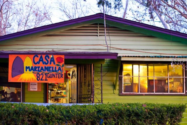 Image of the front facade of Casa Marianella in Austin, Texas