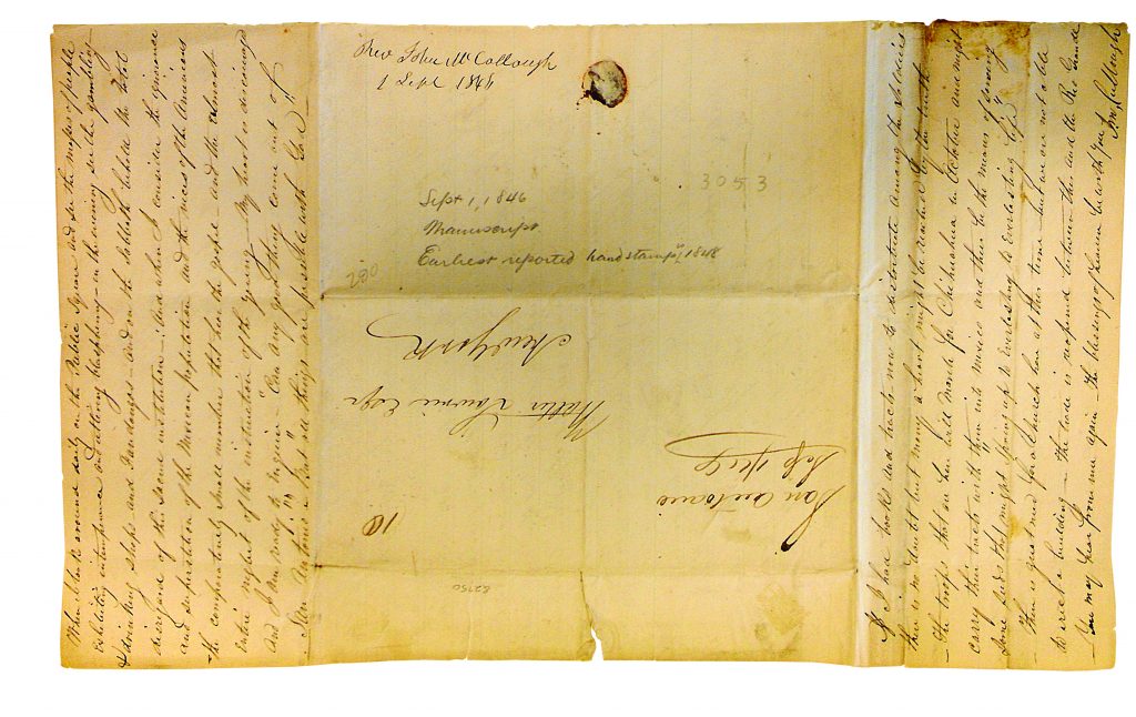 Photograph of a letter by Rev. John McCullough