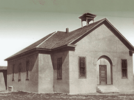 The earlier known photograph of the Blackwell School in Marfa, Texas