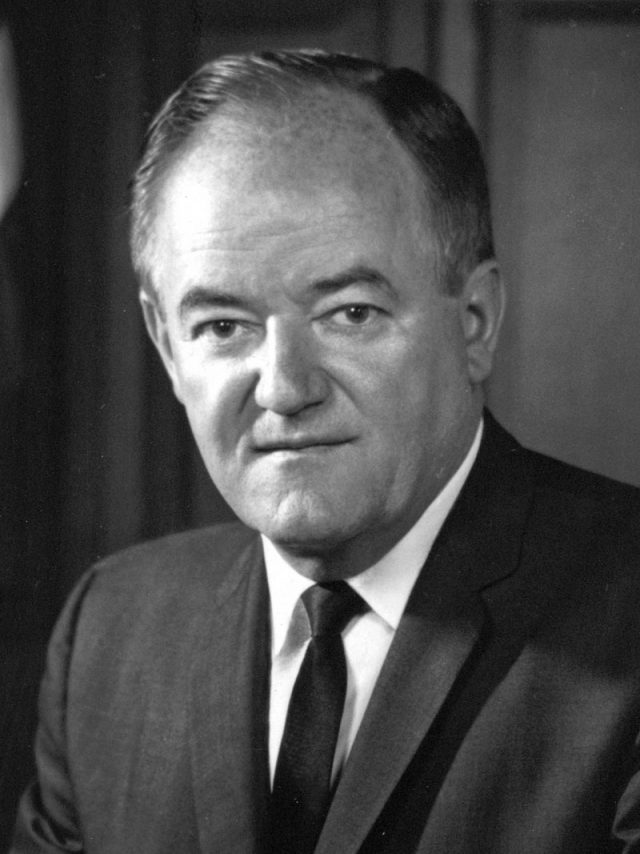 Black and white photograph of Hubert H. Humphrey