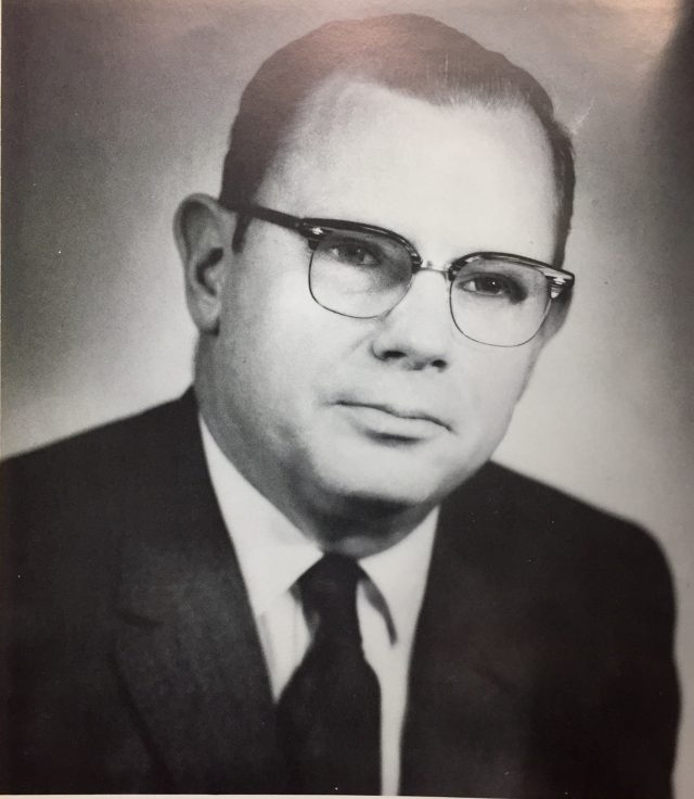 Black and white image of W. Page Keeton, Dean of the UT Law School, 1949-1974