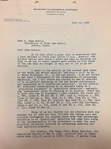 Image of letter from Homer L. Bruce to Dean Keeton dated June 15, 1960