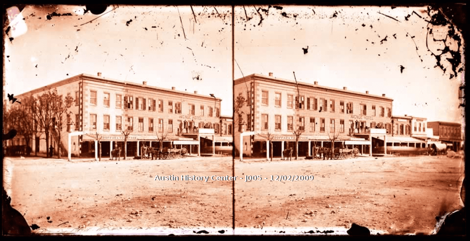 Black and white photograph of the Avenue Hotel