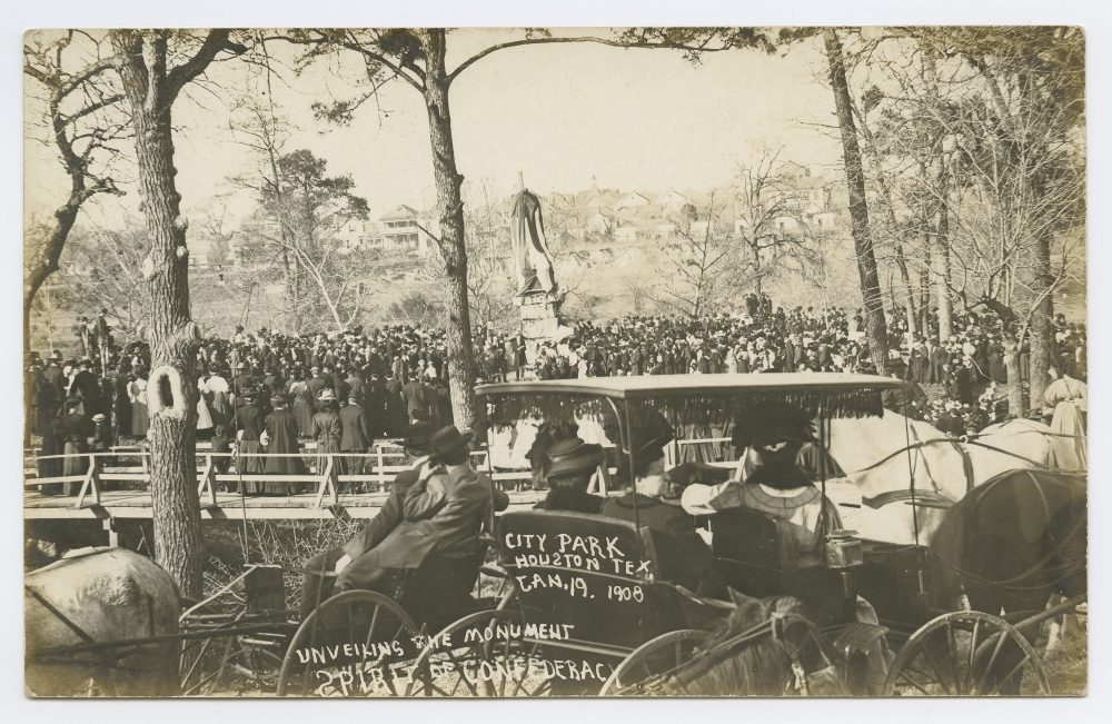 A Large Crown Gathered for the Unveiling the Monument Spirit of Confederacy, Houston, Texas (1908) via SMU Libraries Digital Collections