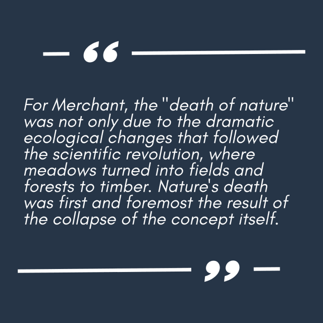 carolyn merchant the death of nature summary