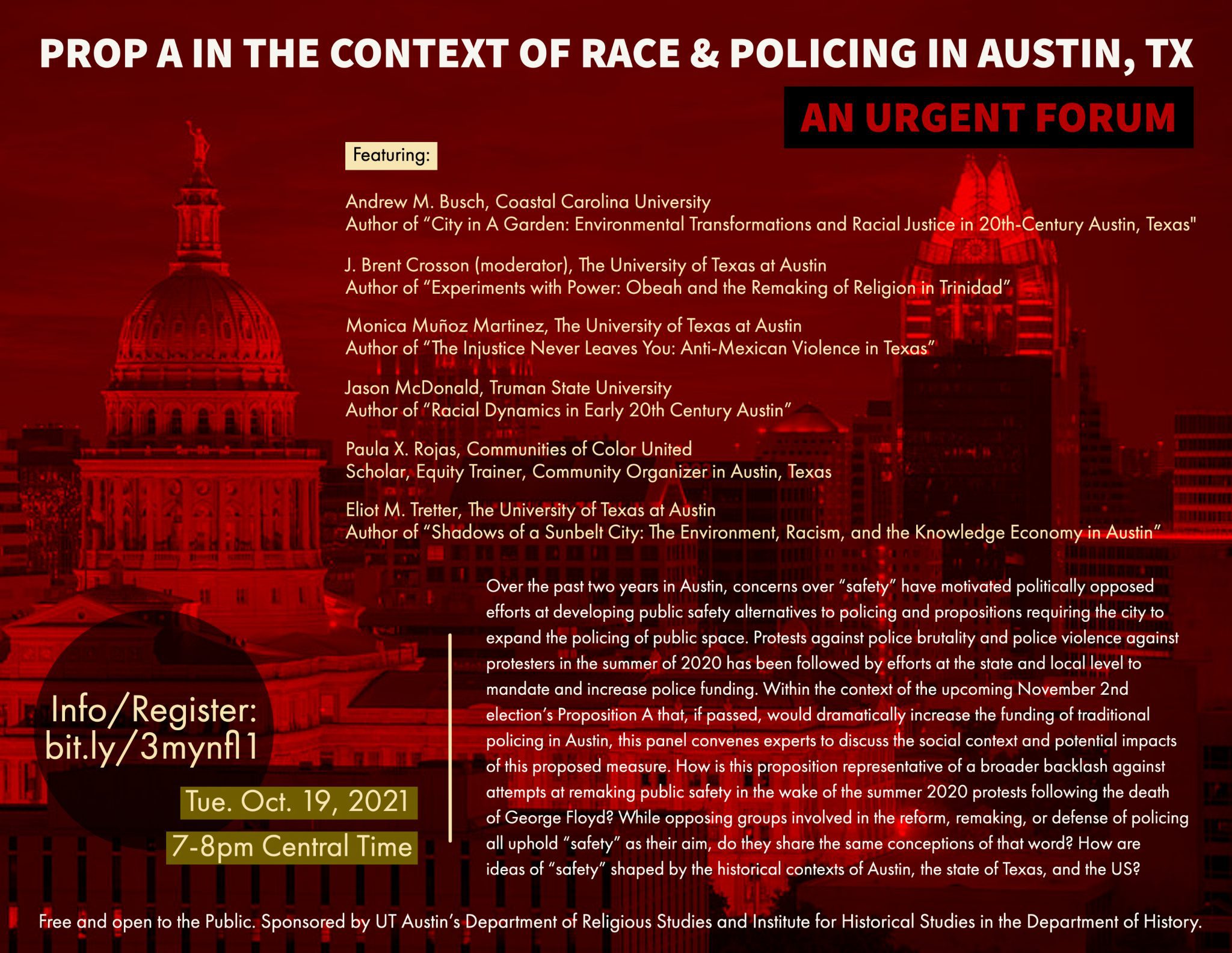 IHS Panel: “Prop A in the Context of Race and Policing in Austin, Texas: An Urgent Forum”