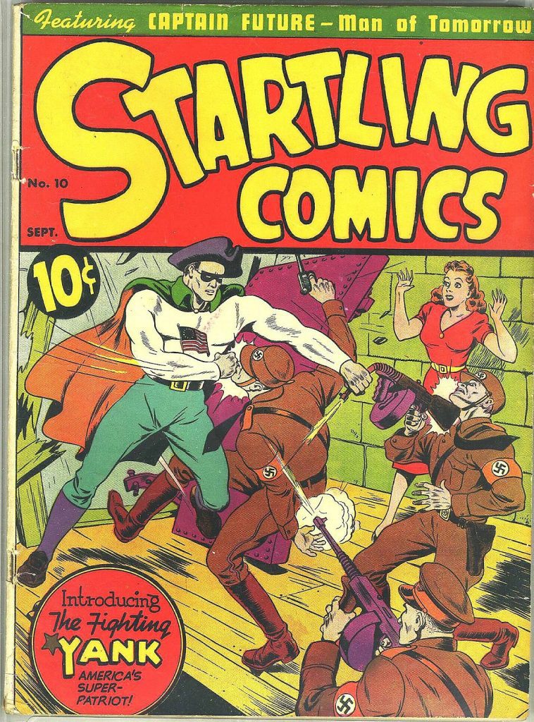 cover for  "The Fighting Yank," on the cover of Startling Comics