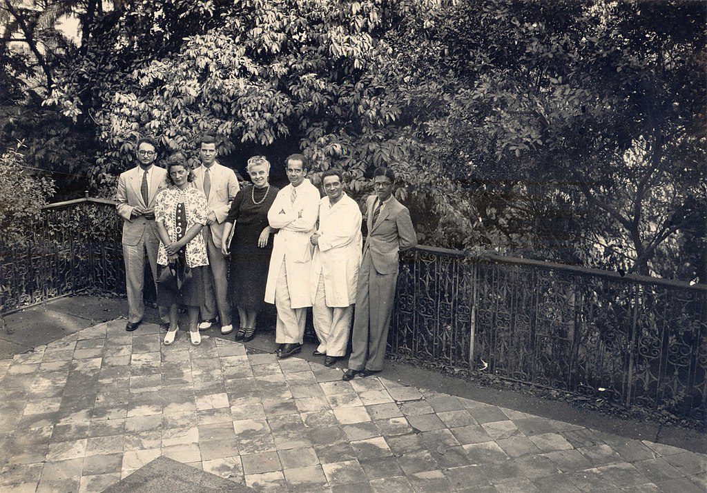 Claude Lévi-Strauss (far left) at the National Museum in Rio de Janeiro, Brazil