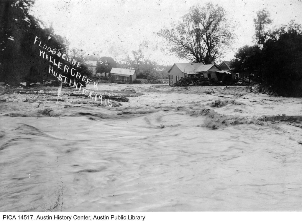Flood Scene along Waller Creek, 1915