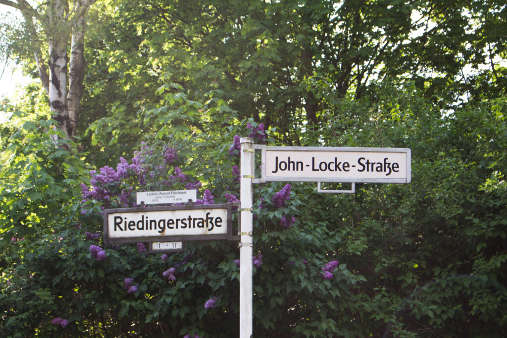 A street named after John Locke in contemporary Berlin