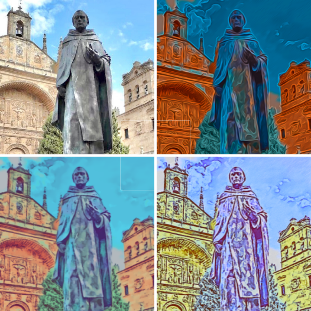 A statue of Francisco de Vitoria at San Esteban, Salamanca, Spain. 