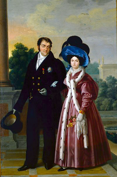 King Ferdinand VII and Queen Maria Christina of Spain and their hats