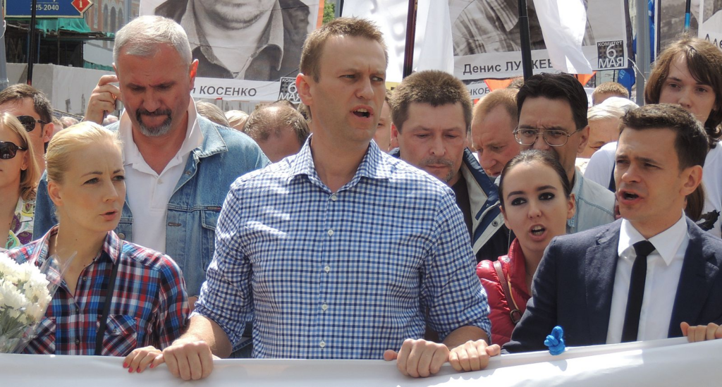 Navalny protesting in Moscow, 2013. 
