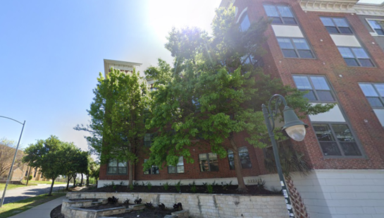 A Google Streetview photo of the location of historic 821 E 11th St, Austin, Texas—just across the street from Franklin BBQ and the African American Cultural and Heritage Facility.