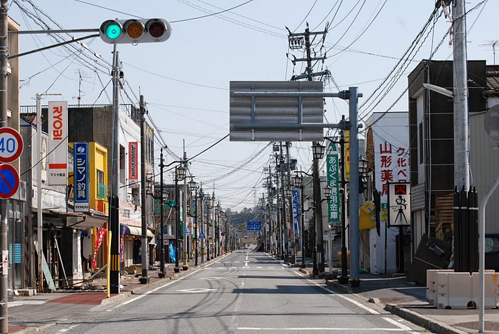 The center of Namie is a ghost town, Namie, Fukushima Pref., Japan.