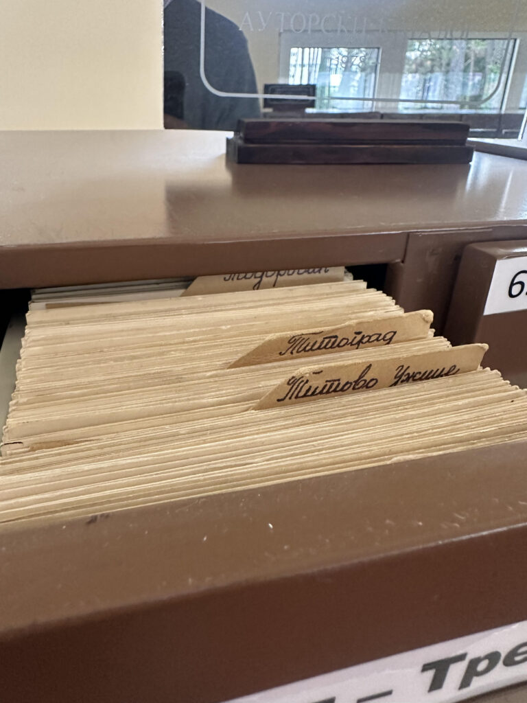 Image of index cards at archive.