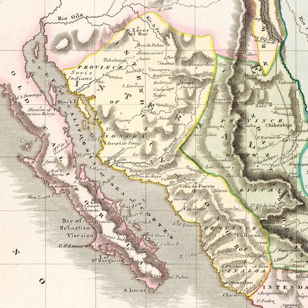 Mapa de Sonora - Sinaloa.