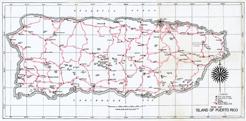 Road Map of Puerto Rico, 1942