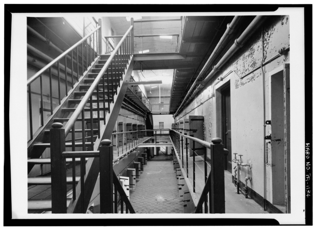 Chester County (PA) Prison main cell block, 1960.  