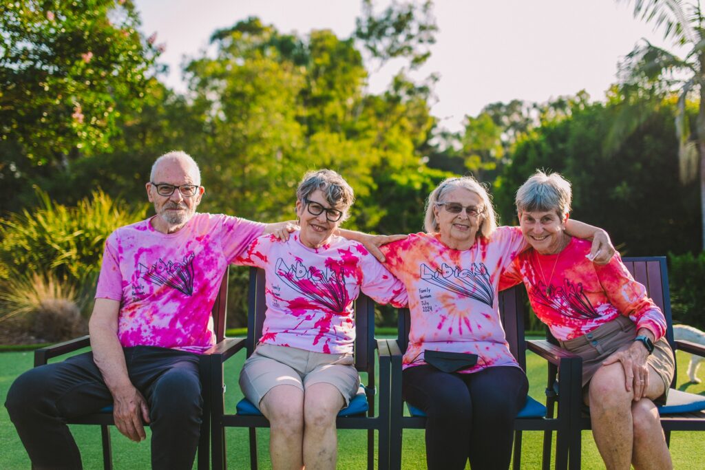 Janik (third from left) with her siblings