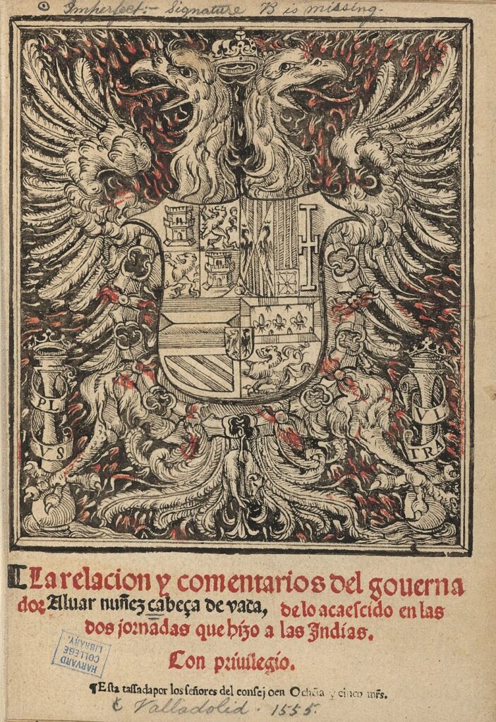 Title page of Naufragios (La relación)